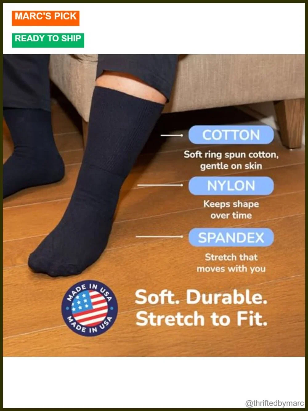 Extra Wide Athletic Crew Socks 3 Pack - Non-Binding Up to 6E Width